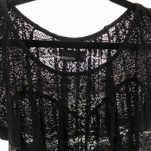 Zimmermann black lace top